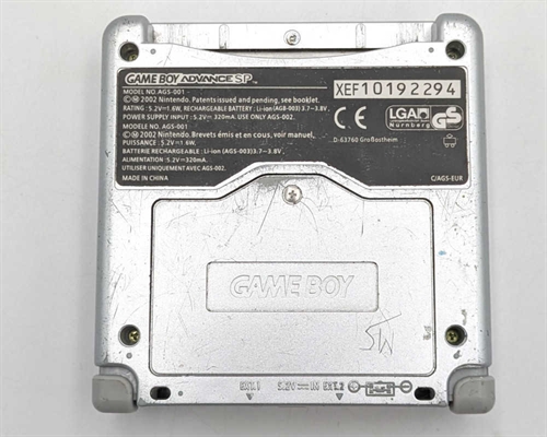 Gameboy Advance SP - Model AGS-001 - Platinum - Original Box - Console - SNR XEF12055643 (B Grade) (Used)
